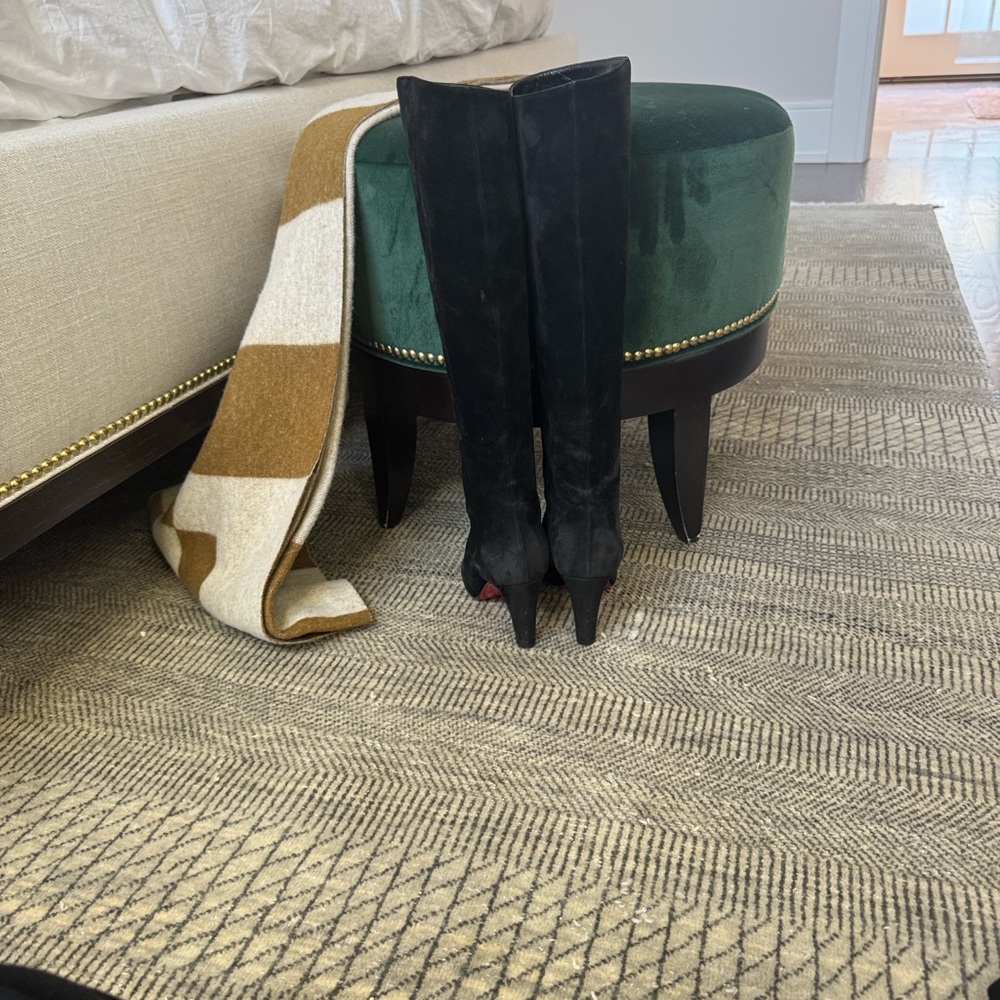 Christian Louboutin Black Knee-High Boots - Picture 3 of 5